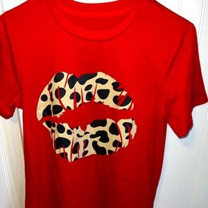 Red Cheetah Lips T-Shirt
